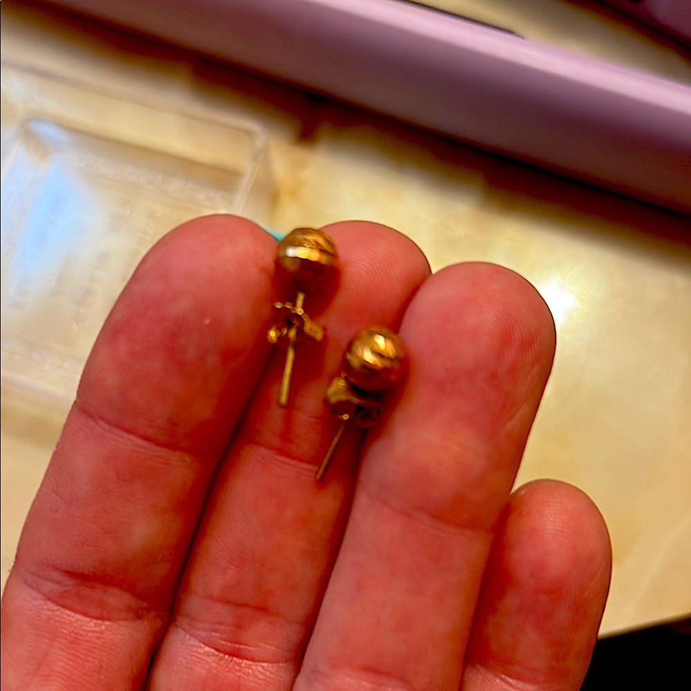 Gold Stud Earrings Turkish gold